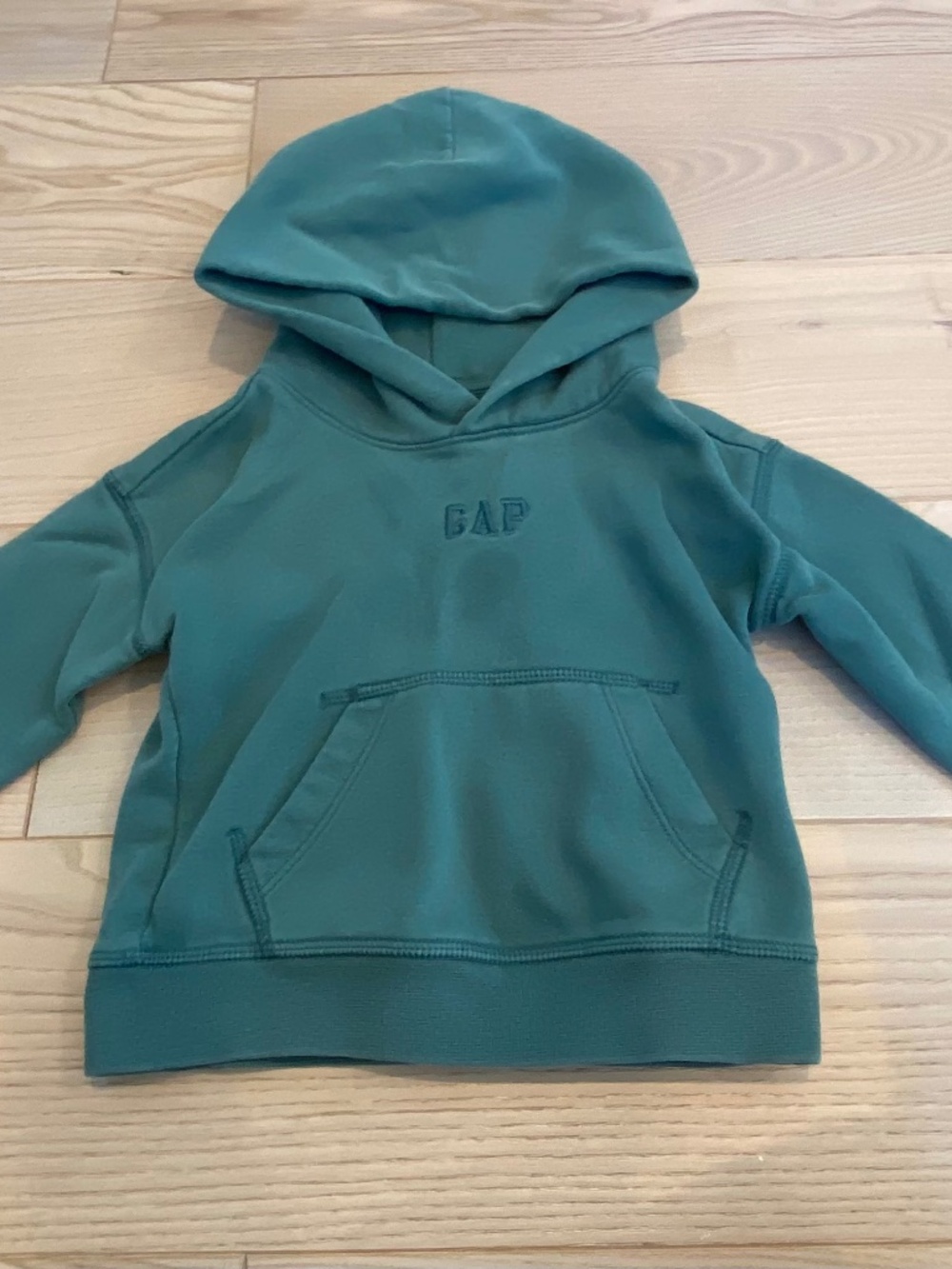 Baby GAP Size 2T Green Pull-Over Hoodie with Pockets Long Sleeve